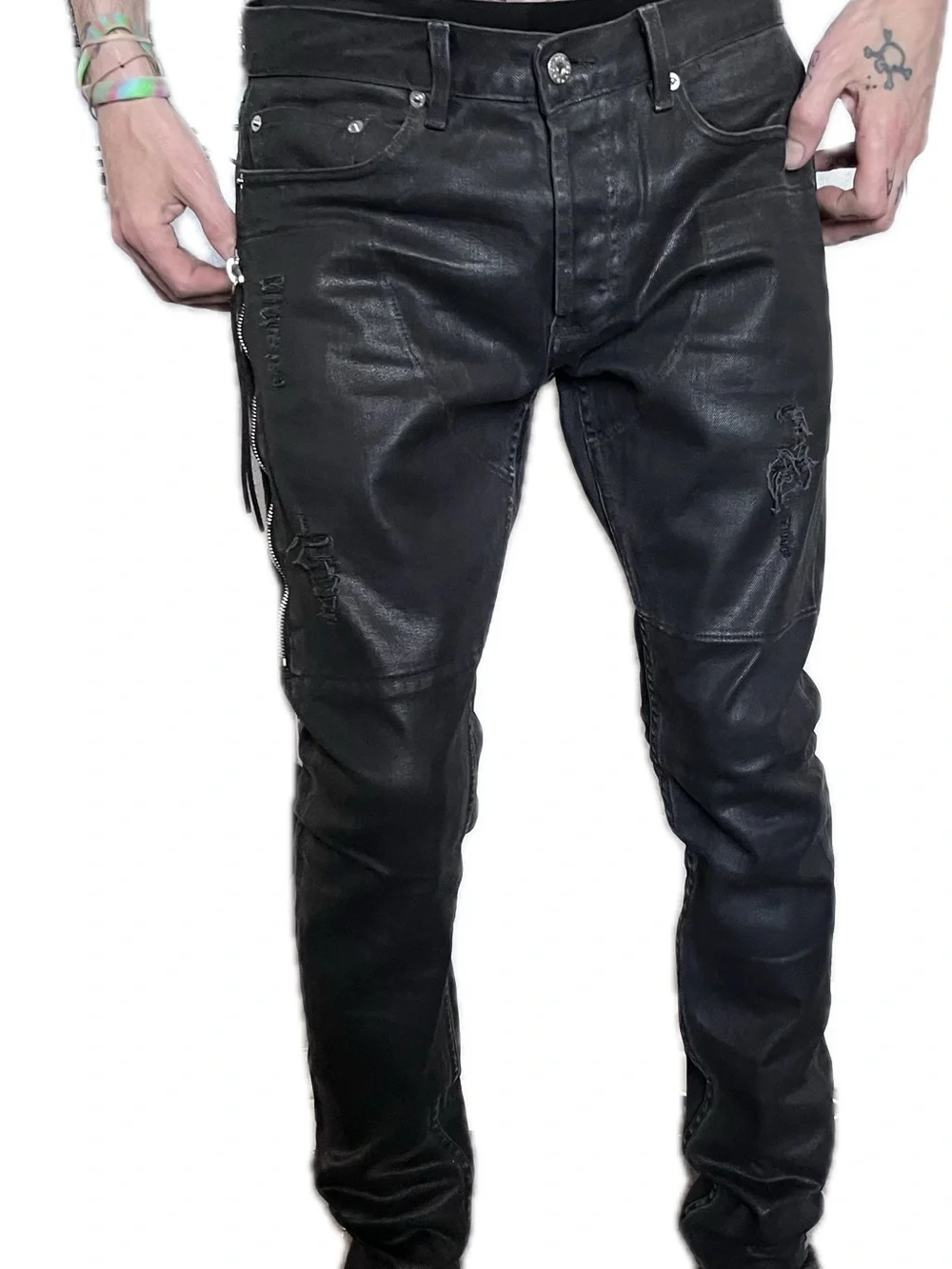 NWOT mr. completely  Black Slim Jeans - Classic Everyday Style distressed rare